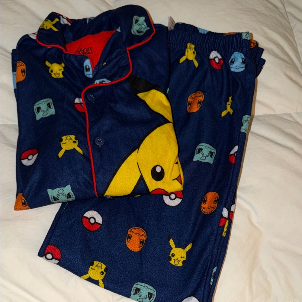 Pokemon Blue Pajama Set with Colorful Characters